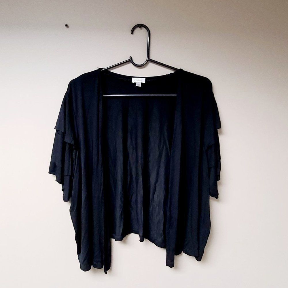 Avenue Light Jacket Open Front Short Layered Sleeves NWOT
